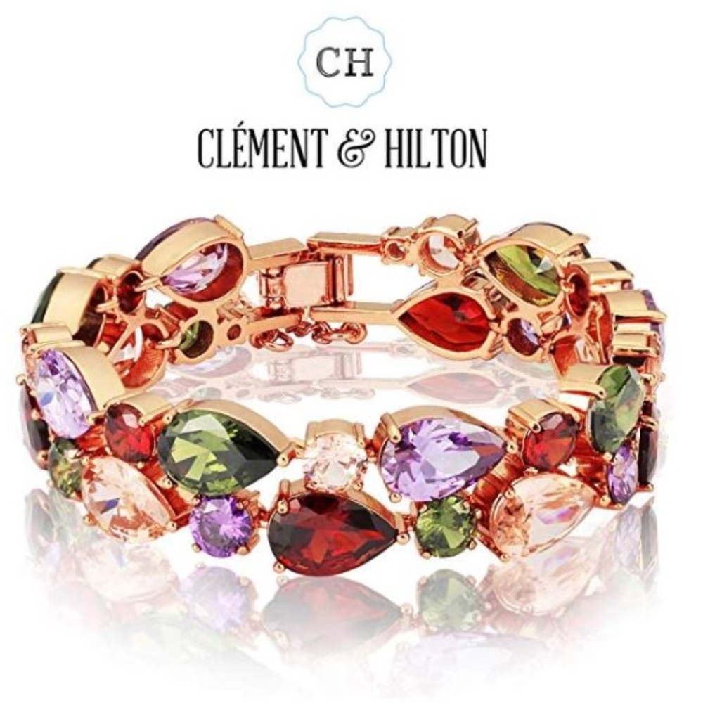 Rose Gold Plated Crystal Bangle